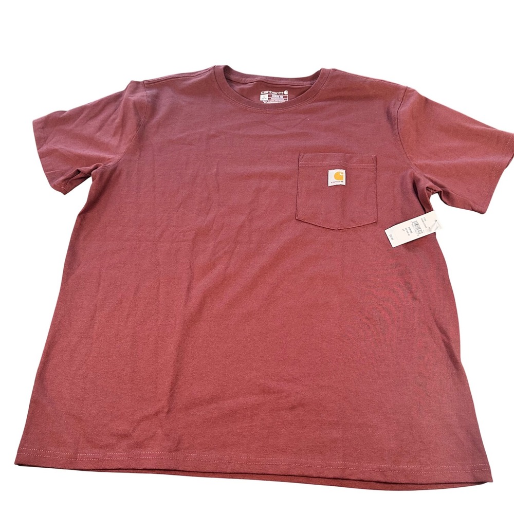Carhartt T-Shirt Boys NWT L 12-14 Burgundy Loose Fit Heavyweight Pocket Tee
